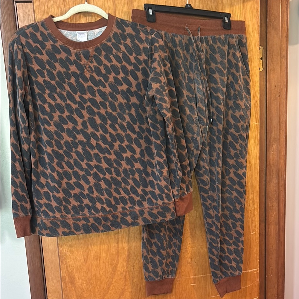 Cozy Brown and Black Pajama/lounge Set